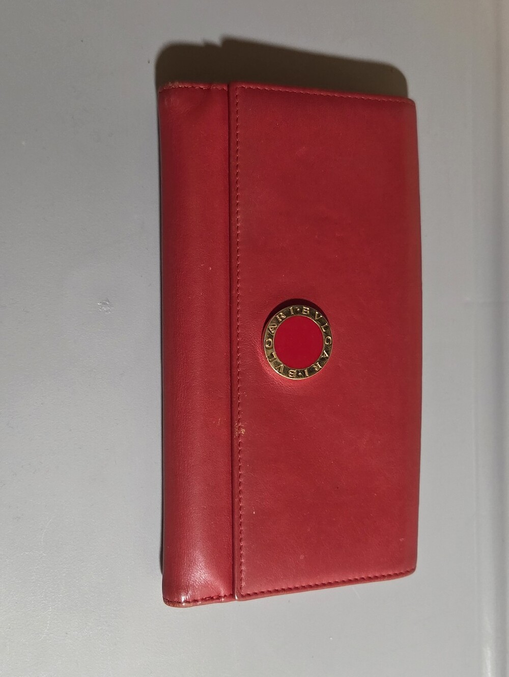 Bulgari Lambskin wallet -RED